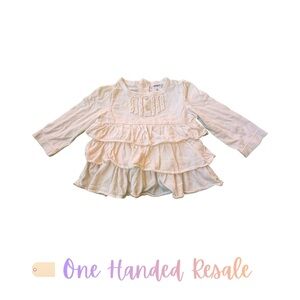 ✨ Carter's Soft Knit White Ruffled Blouse Buttons 6M